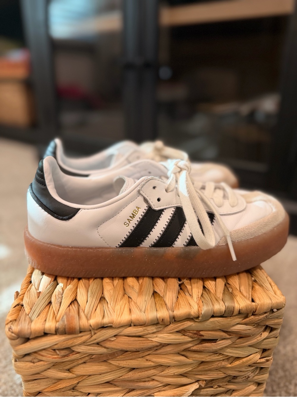 Adidas Samba XLG White Black Gum Platform Sneakers Women’s Size 6